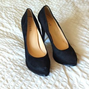 GUESS Black Suede platform heels, women's size 8.5